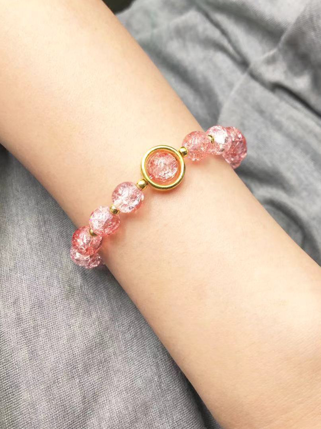 YouBella Jewellery Floral Bracelet for Girls and Women (Pink)